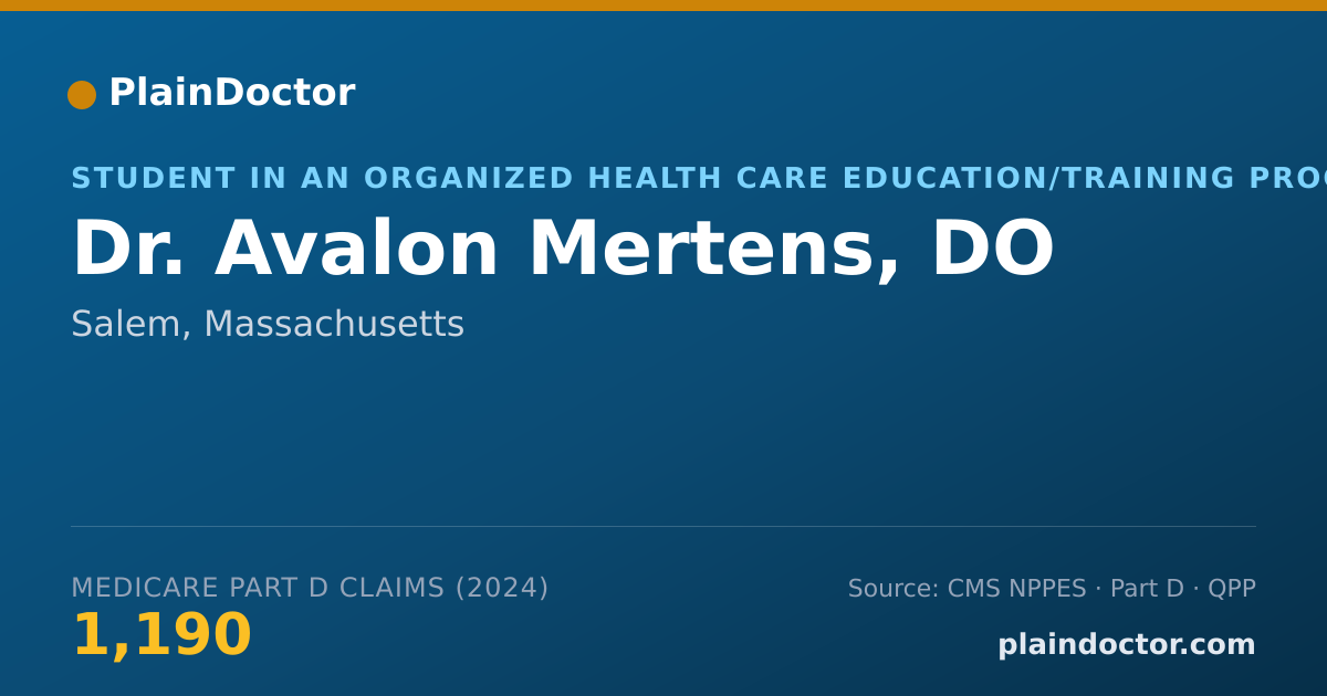 Shareable card for Avalon Mertens, DO - Critical Care Medicine (Internal Medicine) Physician, Salem, MA
