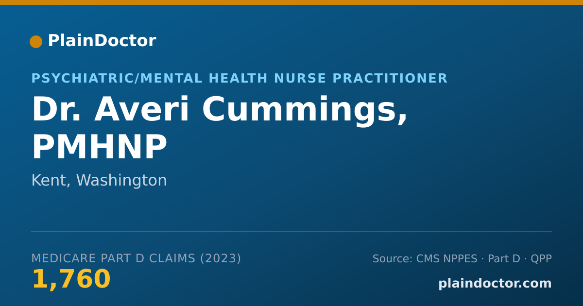 Shareable card for Averi Cummings, PMHNP - Psychiatric/Mental Health Nurse Practitioner, Kent, WA