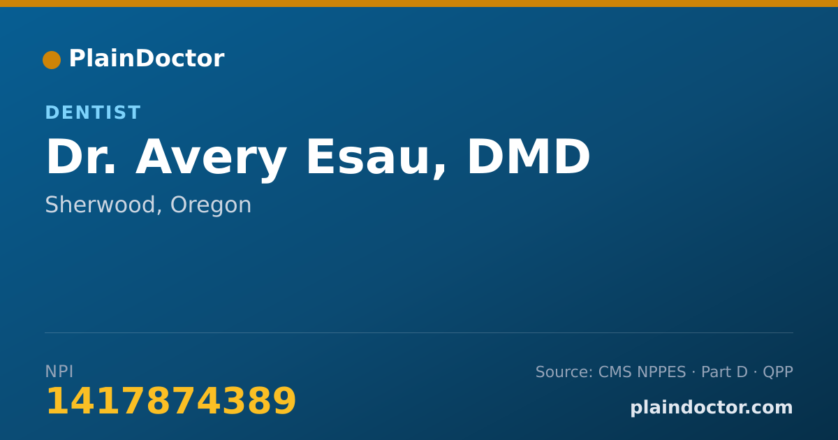 Shareable card for Avery Esau, DMD - Dentist, Sherwood, OR