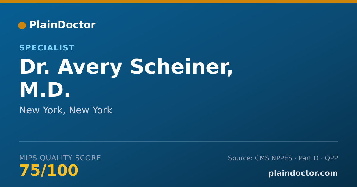 Shareable card for Avery Scheiner, M.D. - Specialist, New York, NY