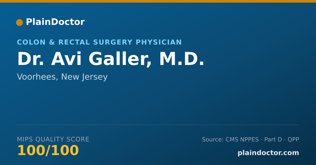 Shareable card for Avi Galler, M.D. - Colon & Rectal Surgery Physician, Voorhees, NJ