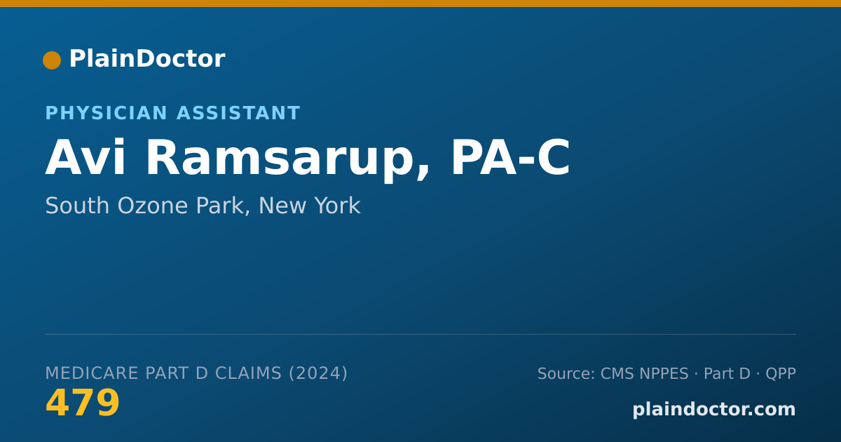 Shareable card for Avi Ramsarup, PA-C - Physician Assistant, South Ozone Park, NY