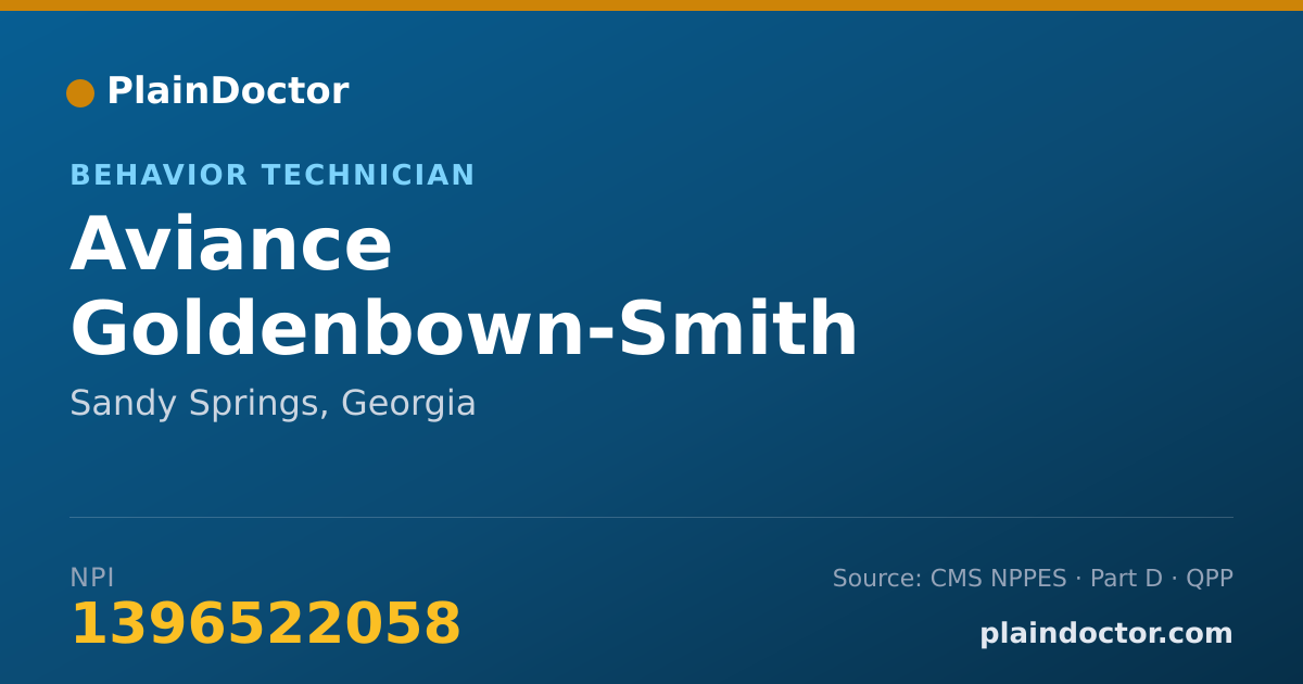 Shareable card for Aviance Goldenbown-Smith - Behavior Technician, Sandy Springs, GA