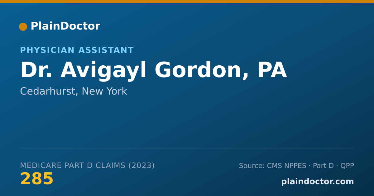 Shareable card for Avigayl Gordon, PA - Physician Assistant, Cedarhurst, NY