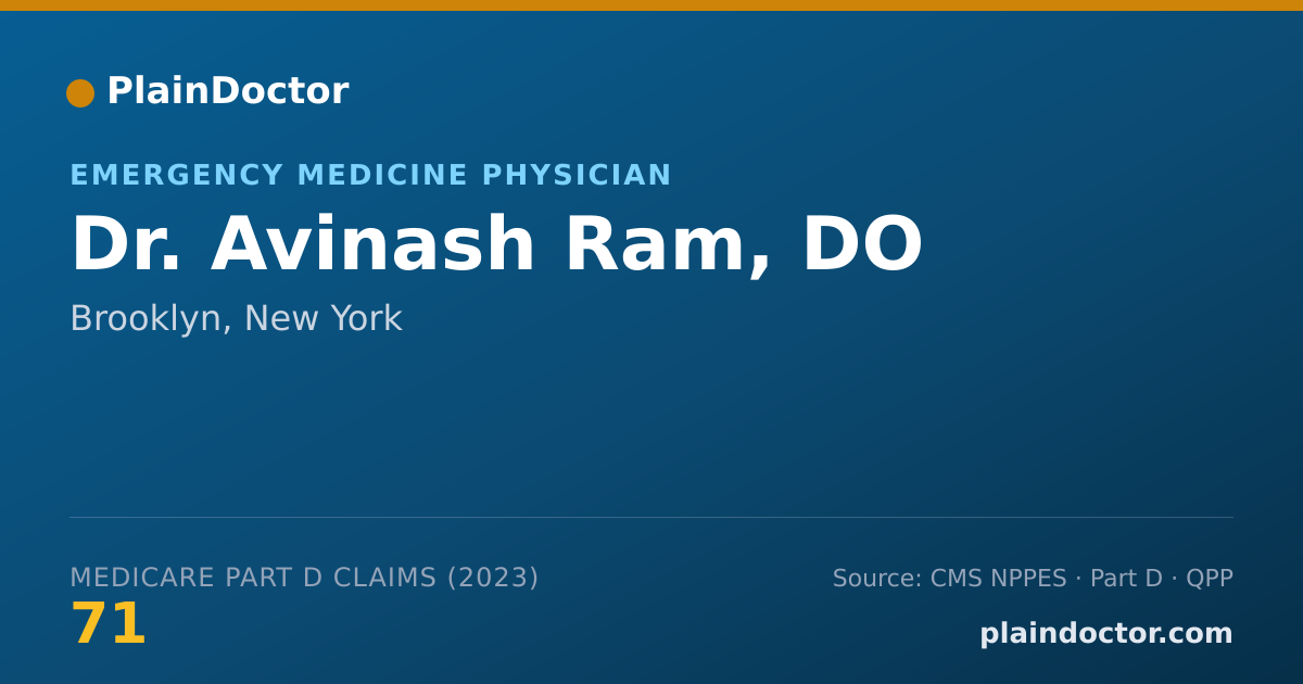 Shareable card for Avinash Ram, DO - Emergency Medicine Physician, Brooklyn, NY