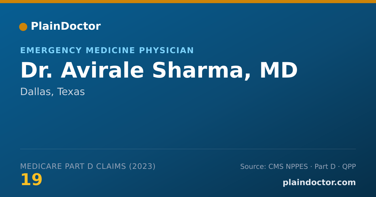 Shareable card for Avirale Sharma, MD - Emergency Medicine Physician, Dallas, TX