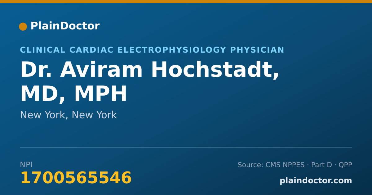 Shareable card for Aviram Hochstadt, MD, MPH - Clinical Cardiac Electrophysiology Physician, New York, NY
