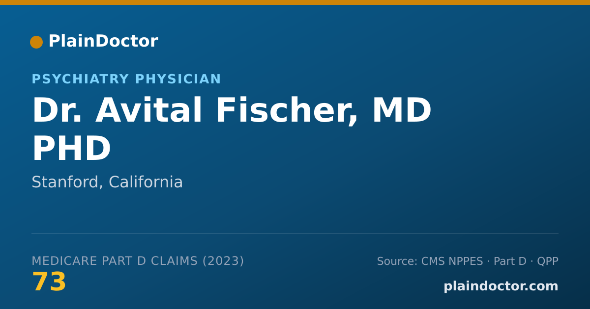 Shareable card for Avital Fischer, MD PHD - Psychiatry Physician, Stanford, CA