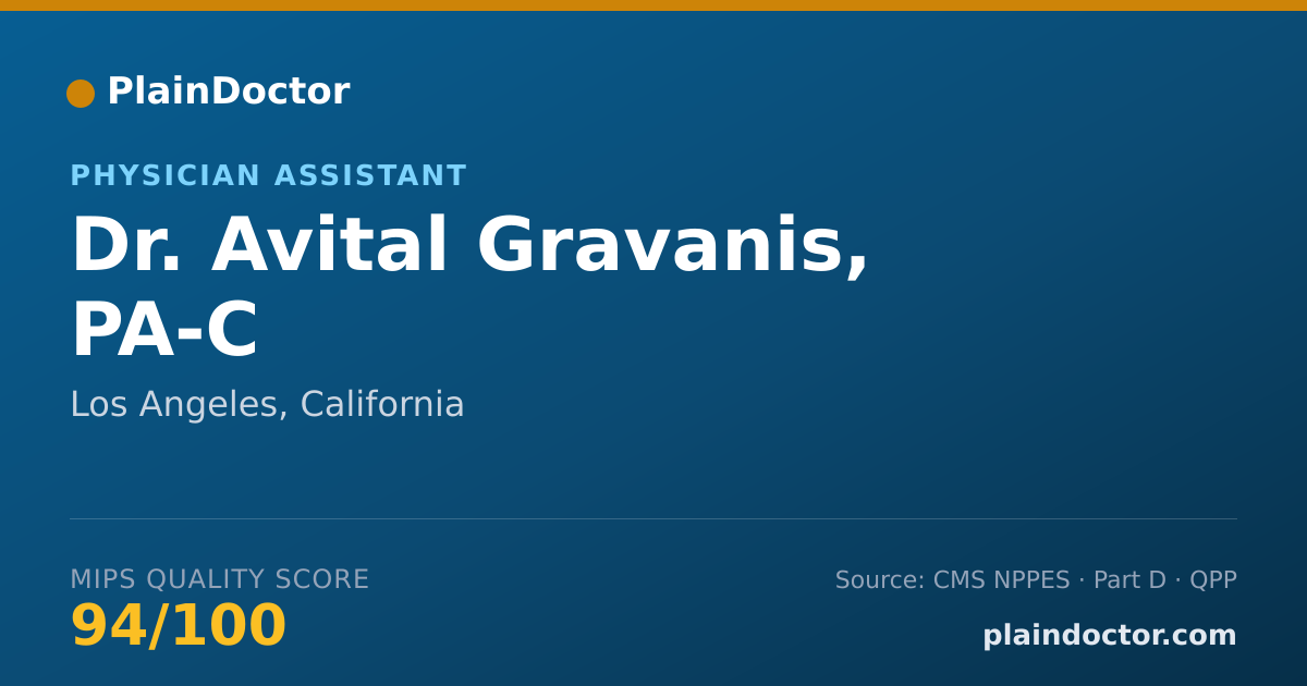 Shareable card for Avital Gravanis, PA-C - Physician Assistant, Los Angeles, CA