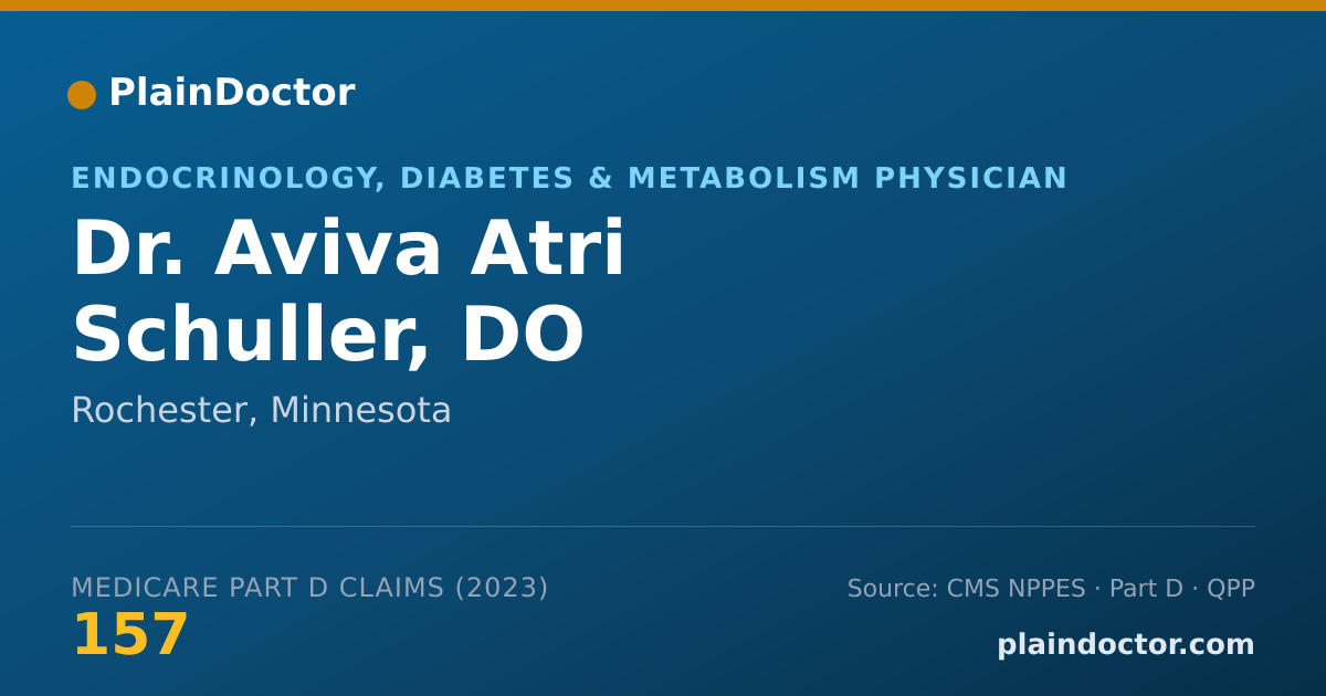 Shareable card for Aviva Atri Schuller, DO - Endocrinology, Diabetes & Metabolism Physician, Rochester, MN