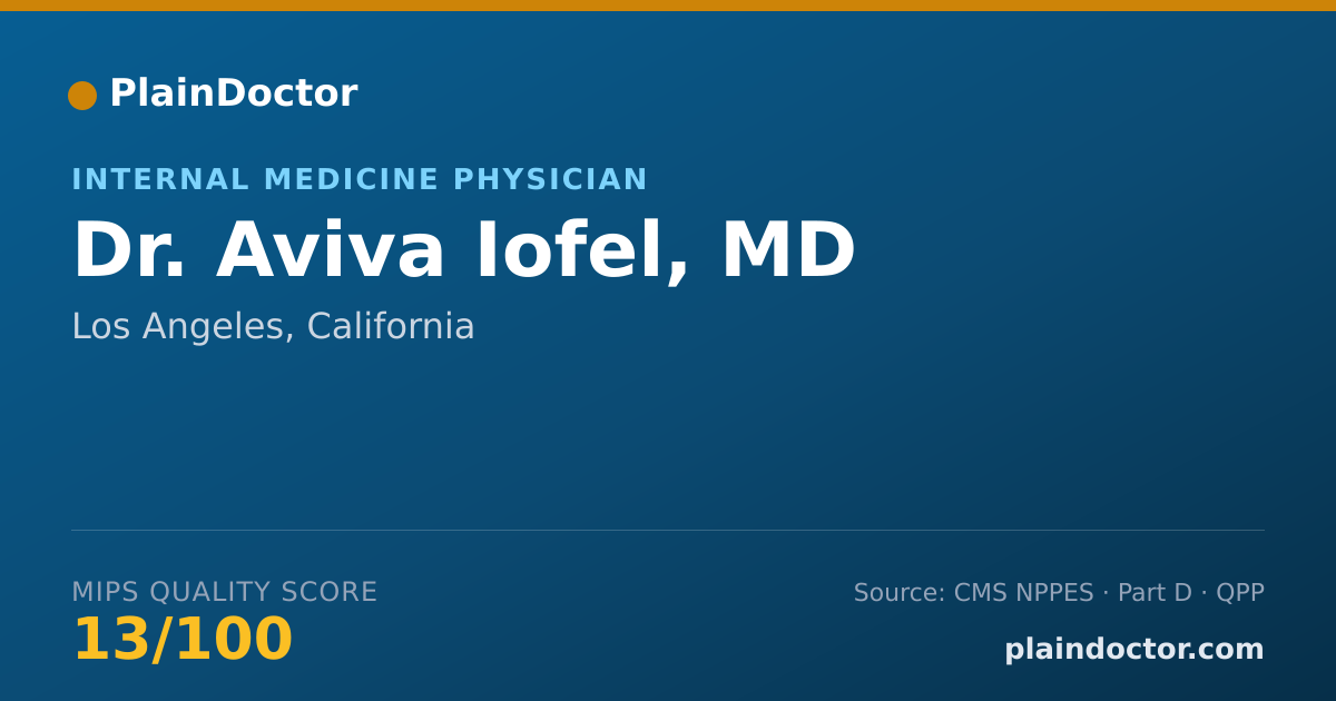 Shareable card for Aviva Iofel, MD - Internal Medicine Physician, Los Angeles, CA