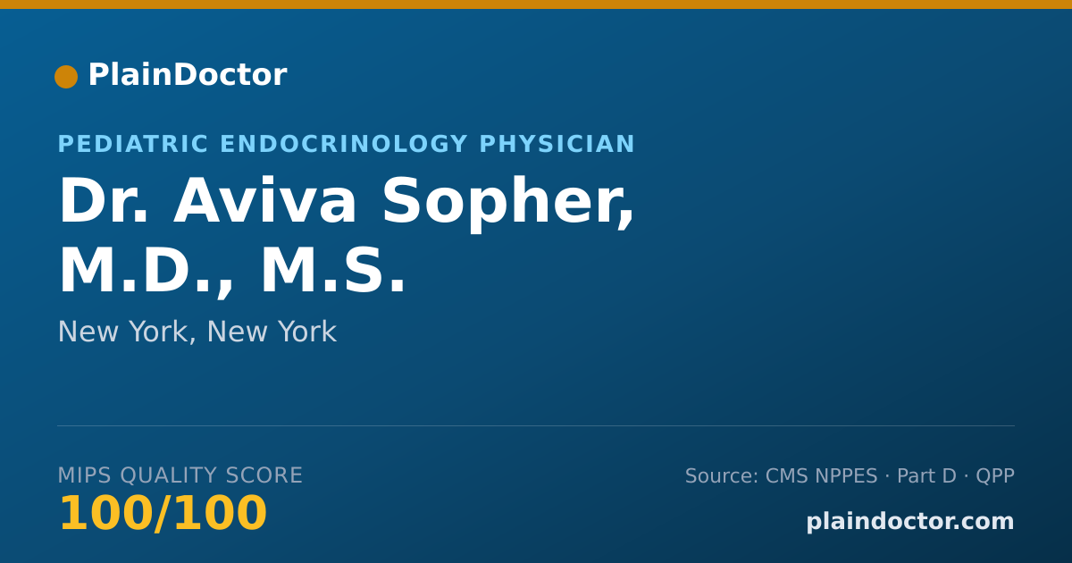 Shareable card for Aviva Sopher, M.D., M.S. - Pediatrics Physician, New York, NY