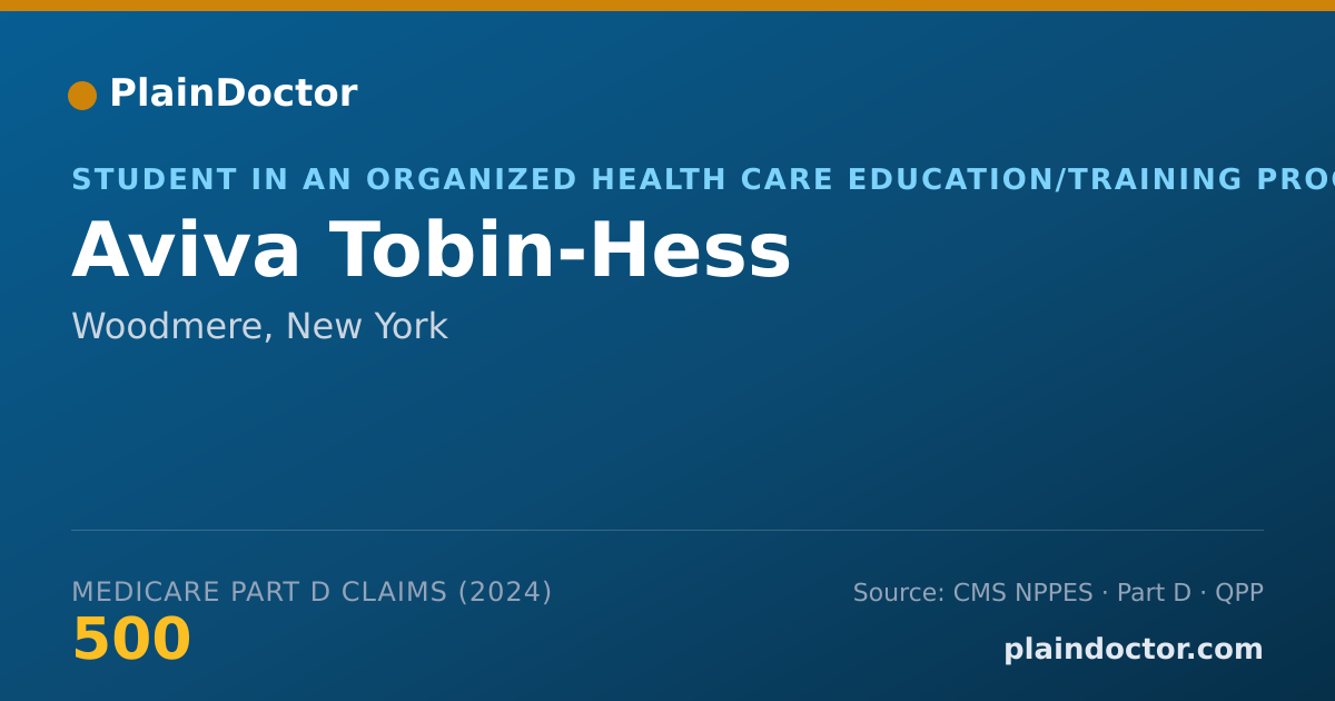 Shareable card for Aviva Tobin-Hess - Student in an Organized Health Care Education/Training Program, Woodmere, NY