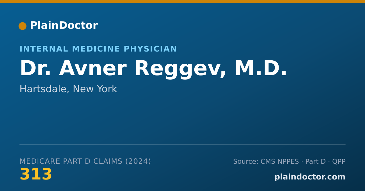 Shareable card for Avner Reggev, M.D. - Internal Medicine Physician, Hartsdale, NY