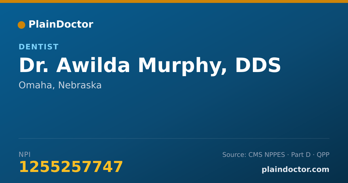 Shareable card for Awilda Murphy, DDS - Dentist, Omaha, NE