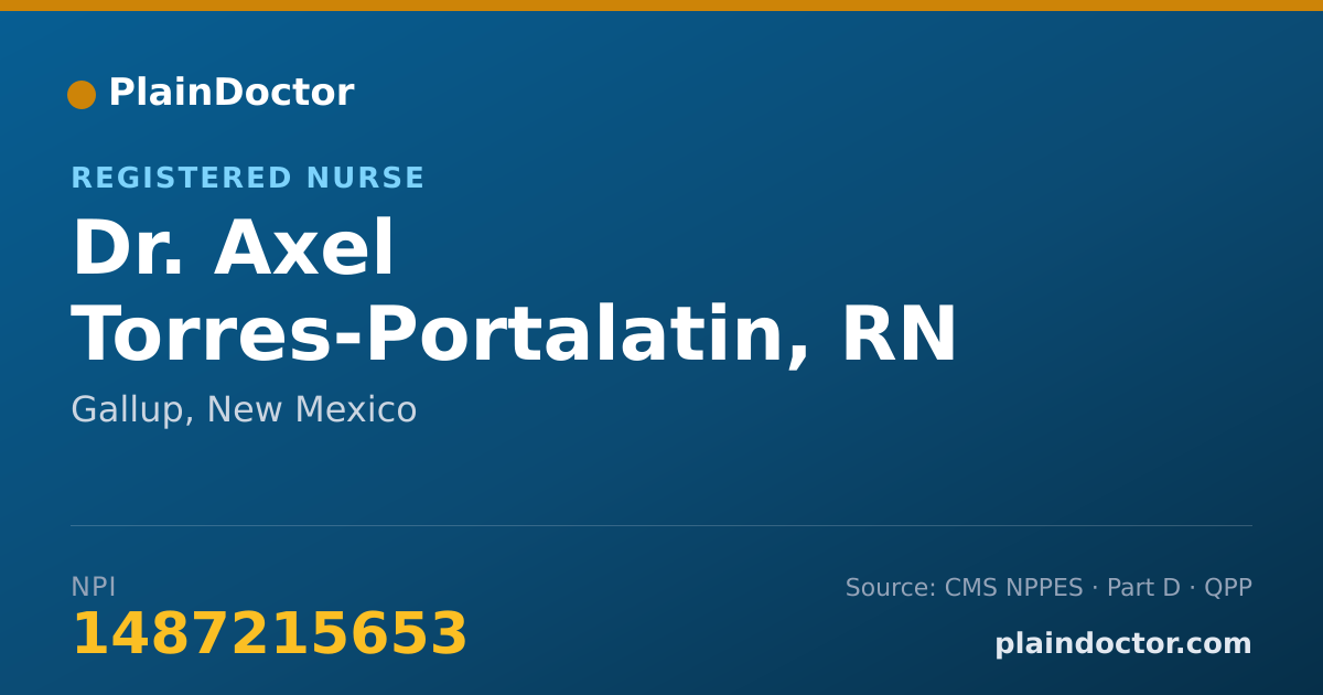 Shareable card for Axel Torres-Portalatin, RN - Registered Nurse, Gallup, NM