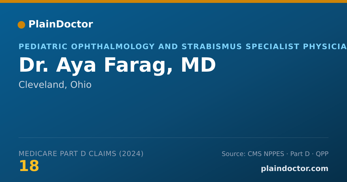 Shareable card for Aya Farag, MD - Pediatric Ophthalmology and Strabismus Specialist Physician, Cleveland, OH