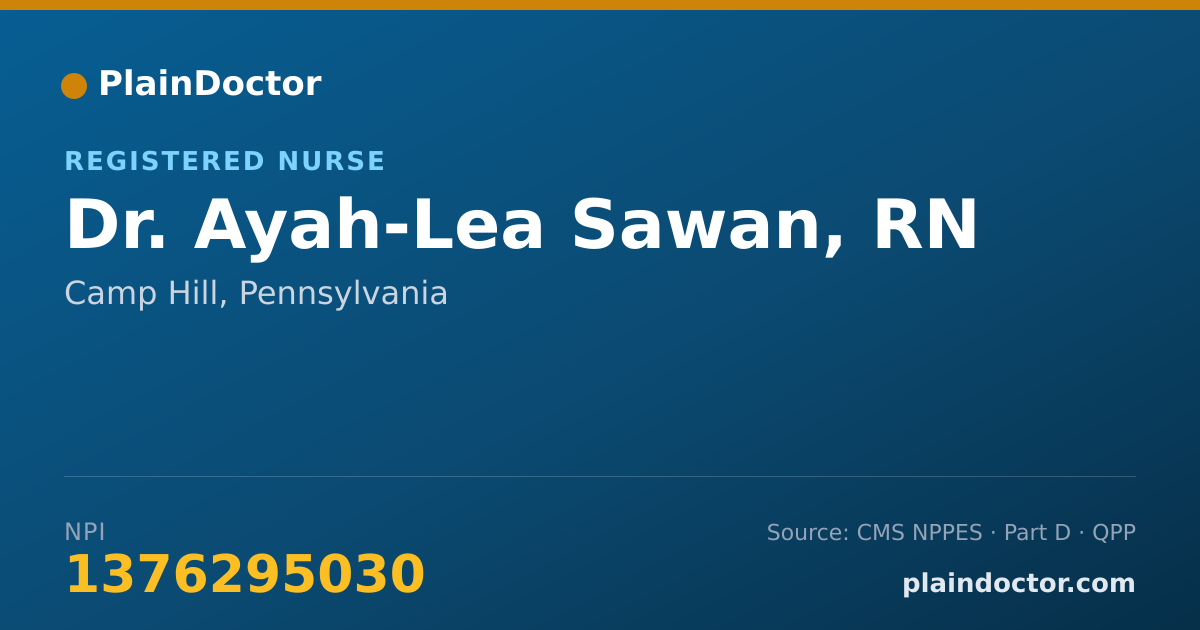 Shareable card for Ayah-Lea Sawan, RN - Registered Nurse, Camp Hill, PA