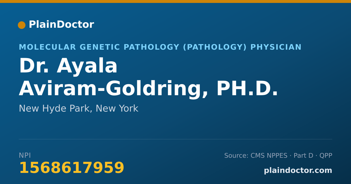 Shareable card for Ayala Aviram-Goldring, PH.D. - Molecular Genetic Pathology (Pathology) Physician, New Hyde Park, NY