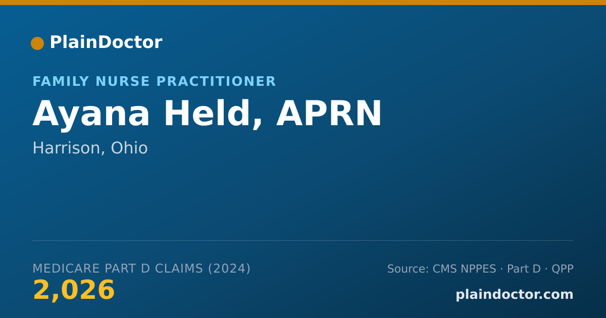 Shareable card for Ayana Held, APRN - Family Nurse Practitioner, Harrison, OH