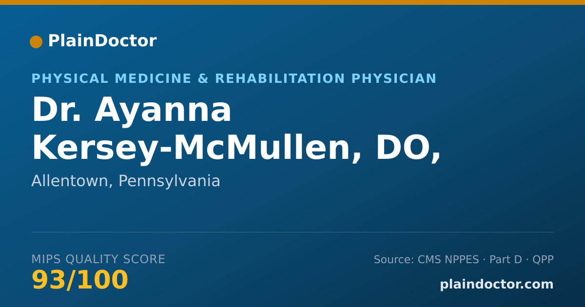 Shareable card for Ayanna Kersey-McMullen, DO, MSPH - Physical Medicine & Rehabilitation Physician, Allentown, PA