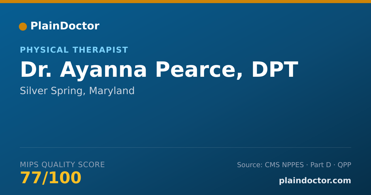 Shareable card for Ayanna Pearce, DPT - Physical Therapist, Silver Spring, MD