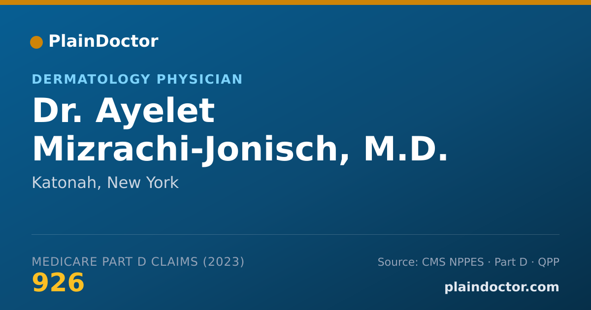 Shareable card for Ayelet Mizrachi-Jonisch, M.D. - Dermatology Physician, Katonah, NY