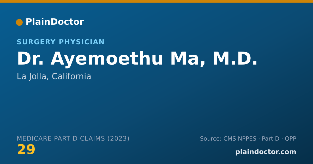 Shareable card for Ayemoethu Ma, M.D. - Surgery Physician, La Jolla, CA