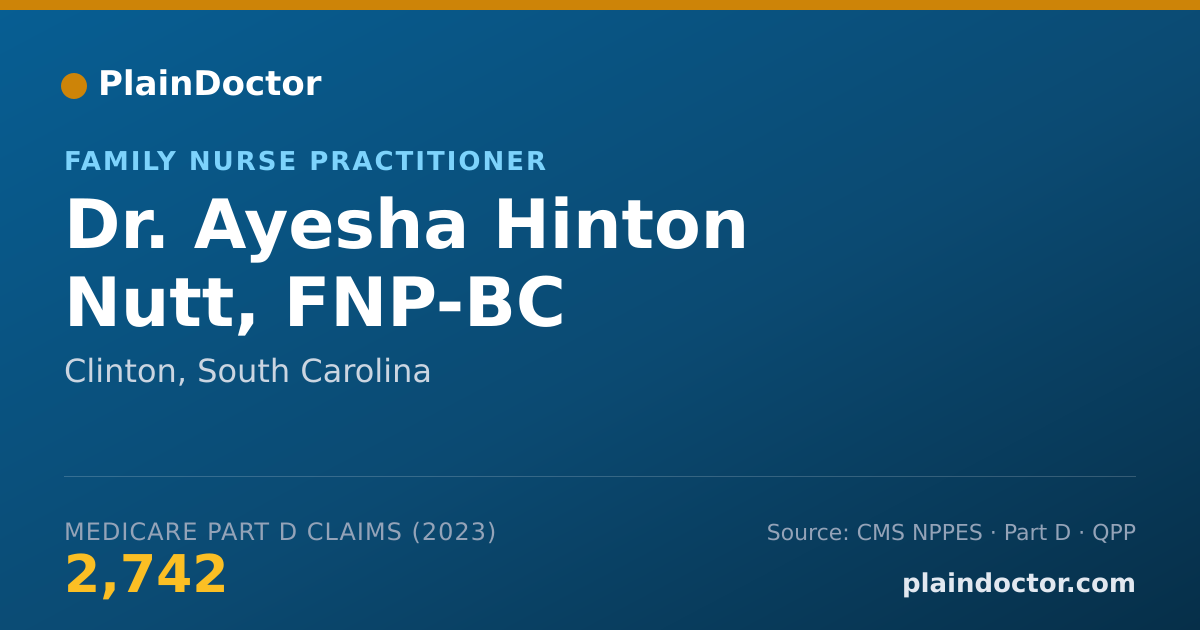 Shareable card for Ayesha Hinton Nutt, FNP-BC - Family Nurse Practitioner, Clinton, SC