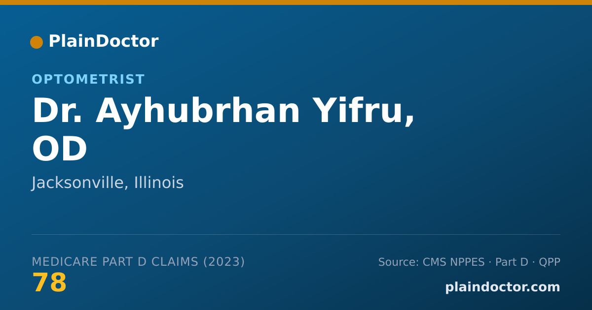 Shareable card for Ayhubrhan Yifru, OD - Optometrist, Jacksonville, IL