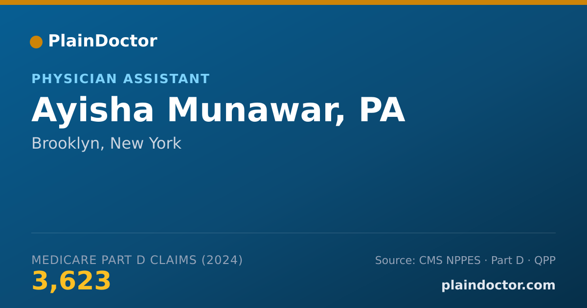 Shareable card for Ayisha Munawar, PA - Physician Assistant, Brooklyn, NY