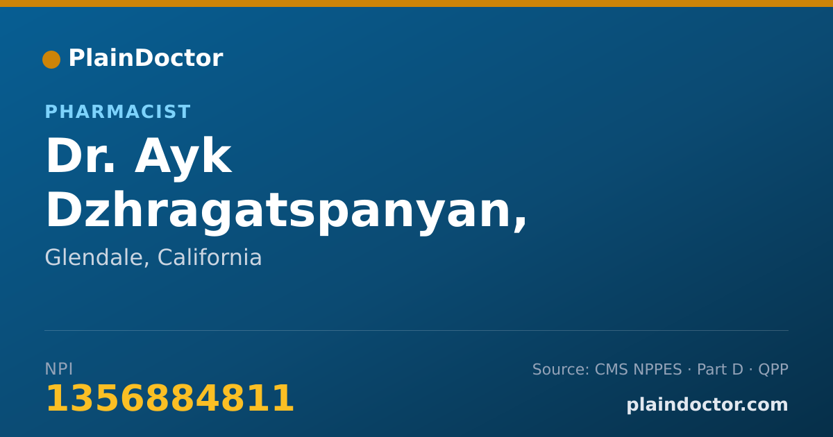 Shareable card for Ayk Dzhragatspanyan, PHARMD - Pharmacist, Glendale, CA