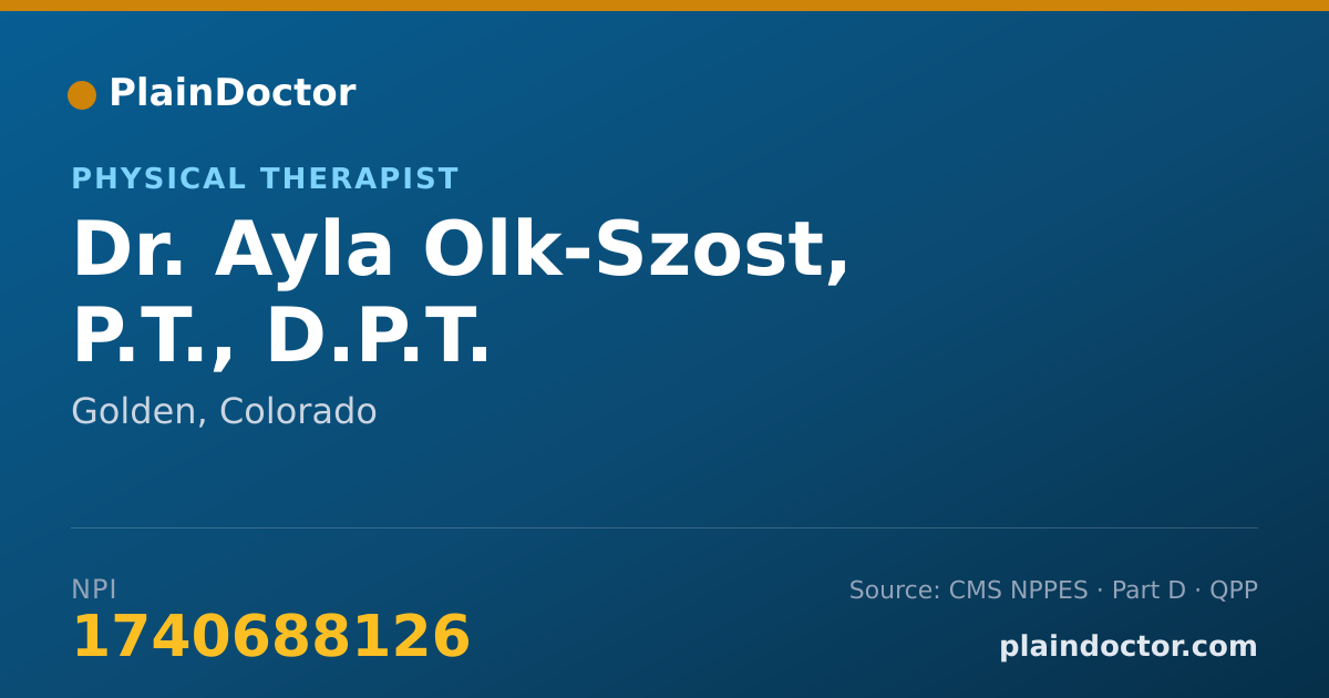 Shareable card for Ayla Olk-Szost, P.T., D.P.T. - Physical Therapist, Golden, CO
