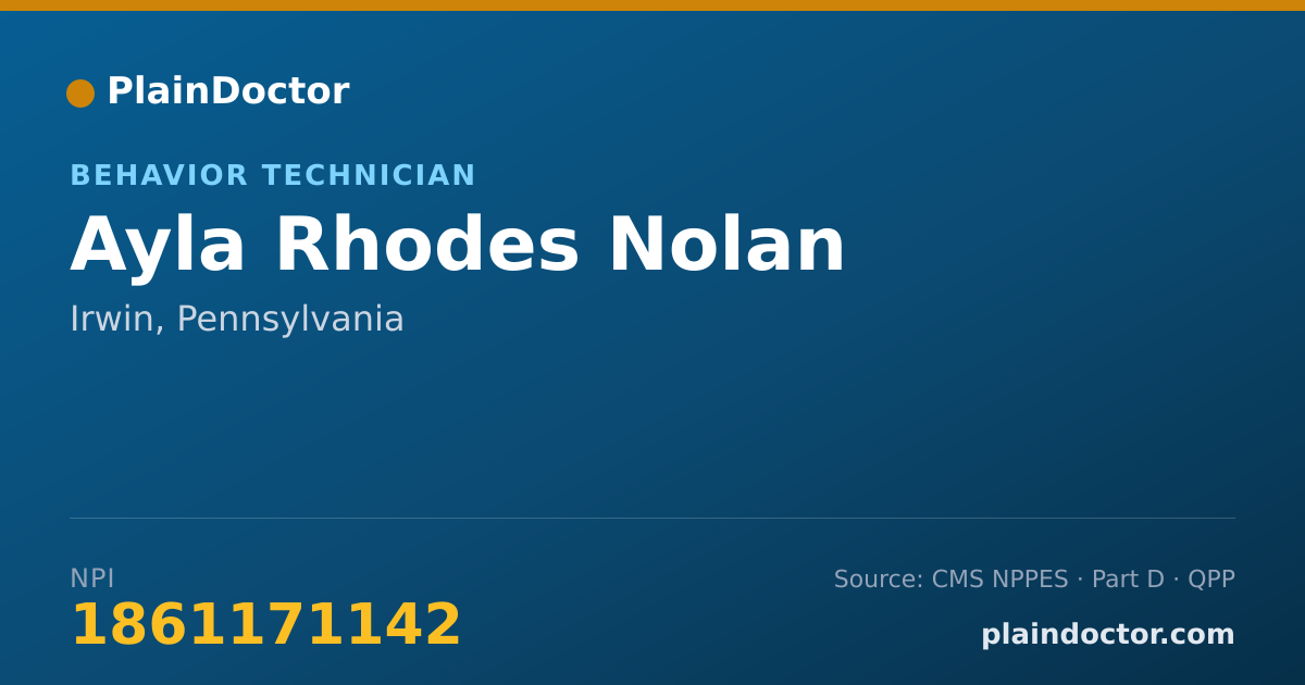 Shareable card for Ayla Rhodes Nolan - Behavior Technician, Irwin, PA