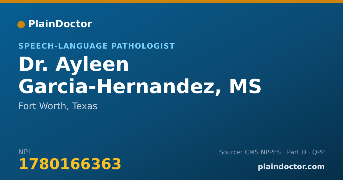 Shareable card for Ayleen Garcia-Hernandez, MS - Speech-Language Pathologist, Fort Worth, TX