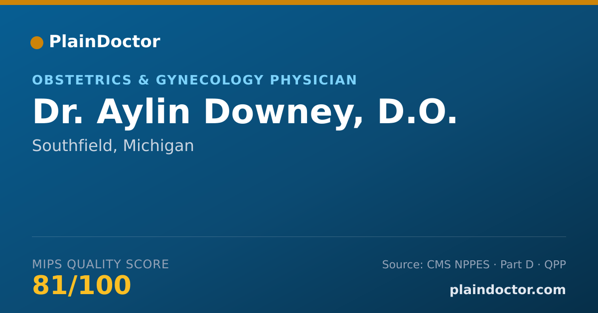 Shareable card for Aylin Downey, D.O. - Obstetrics & Gynecology Physician, Southfield, MI