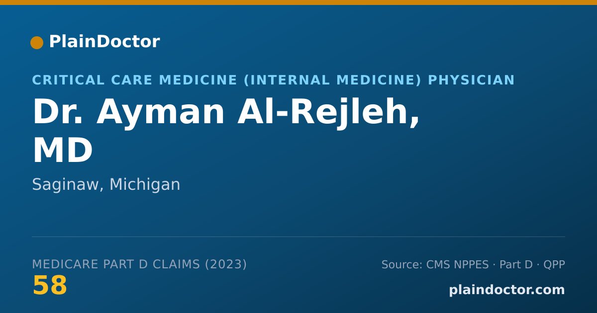 Shareable card for Ayman Al-Rejleh, MD - Critical Care Medicine (Internal Medicine) Physician, Saginaw, MI