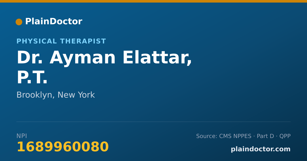 Shareable card for Ayman Elattar, P.T. - Physical Therapist, Brooklyn, NY