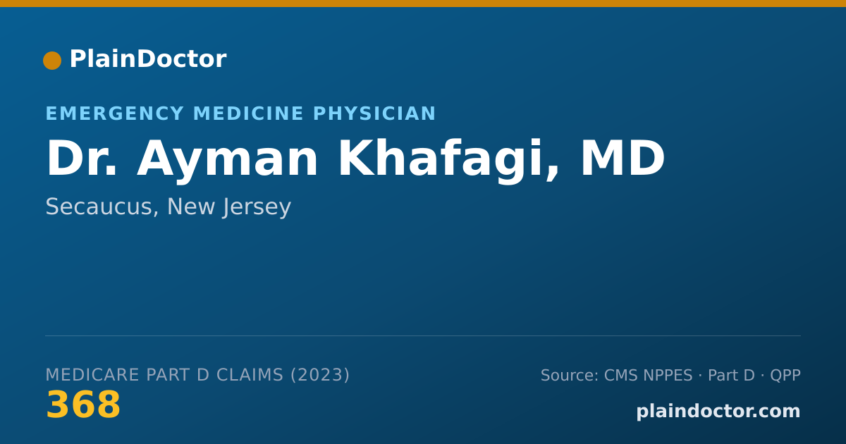 Shareable card for Ayman Khafagi, MD - Emergency Medicine Physician, Secaucus, NJ