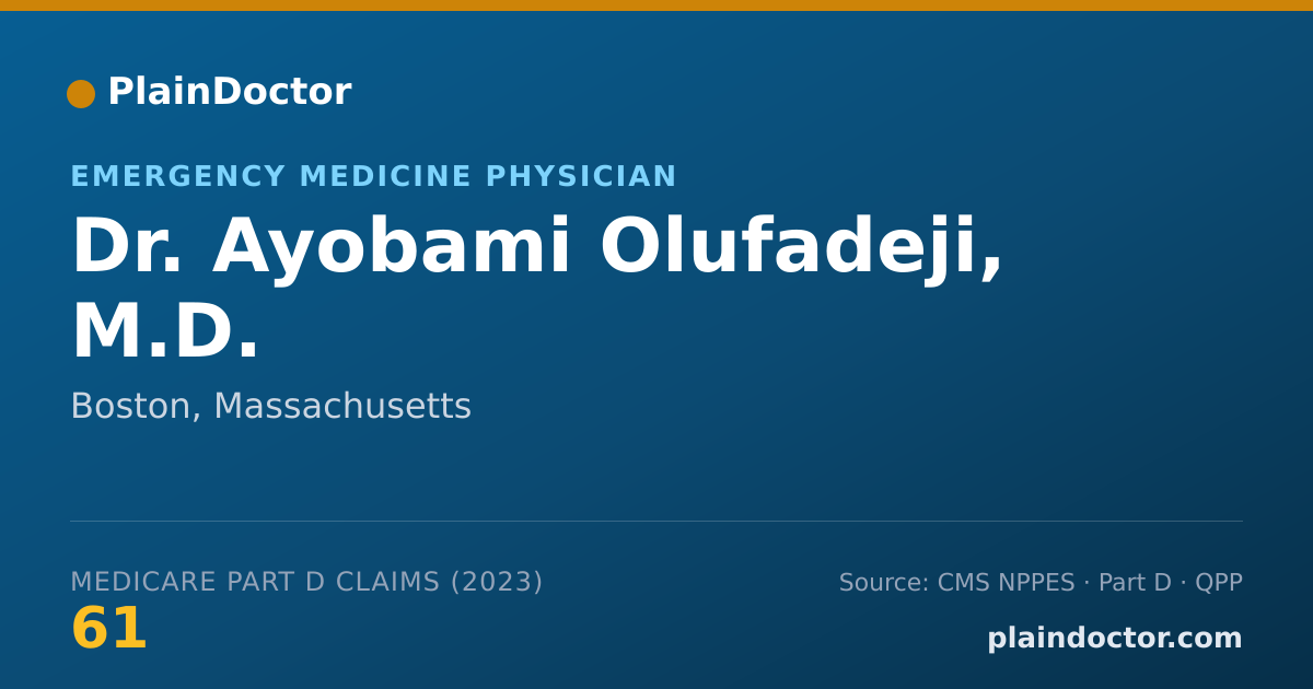 Shareable card for Ayobami Olufadeji, M.D. - Emergency Medicine Physician, Boston, MA