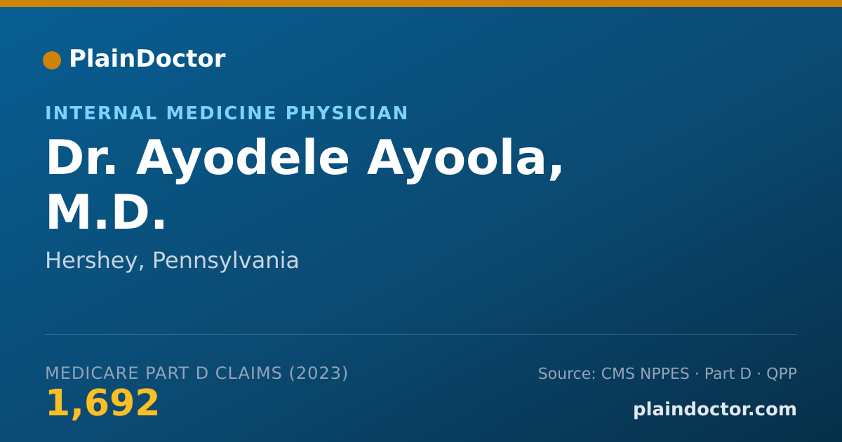 Shareable card for Ayodele Ayoola, M.D. - Internal Medicine Physician, Hershey, PA