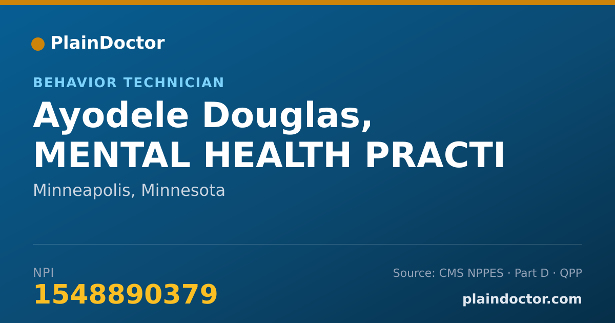 Shareable card for Ayodele Douglas, MENTAL HEALTH PRACTI - Behavior Technician, Minneapolis, MN