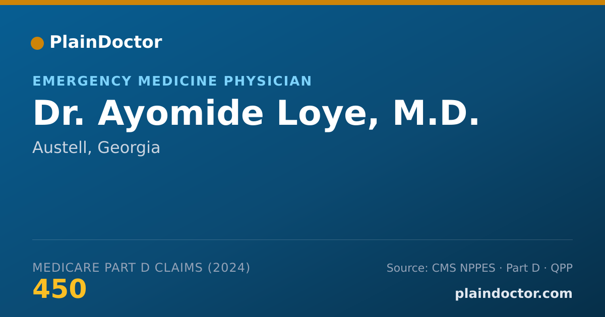 Shareable card for Ayomide Loye, M.D. - Emergency Medicine Physician, Austell, GA