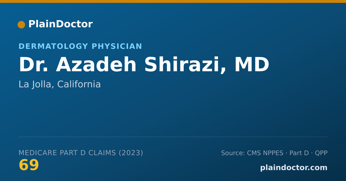 Shareable card for Azadeh Shirazi, MD - Dermatology Physician, La Jolla, CA