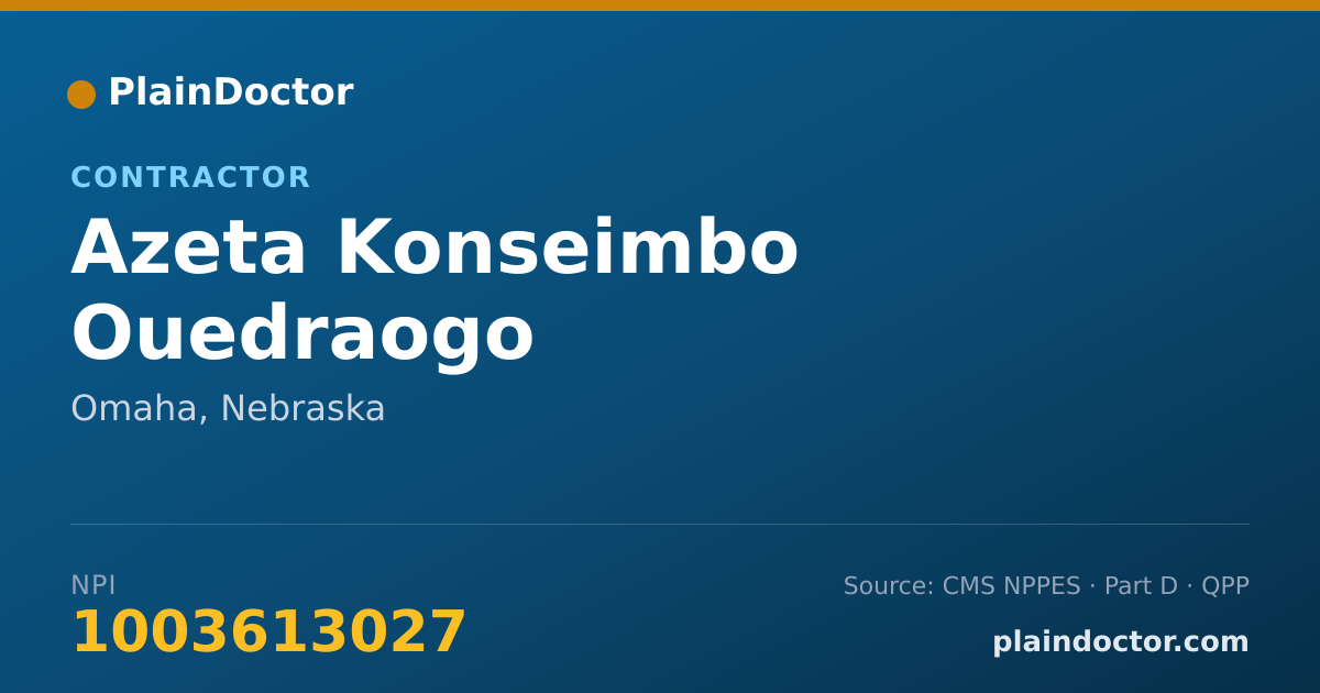Shareable card for Azeta Konseimbo Ouedraogo - Contractor, Omaha, NE