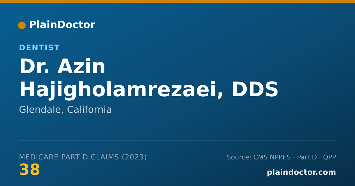 Shareable card for Azin Hajigholamrezaei, DDS - Dentist, Glendale, CA