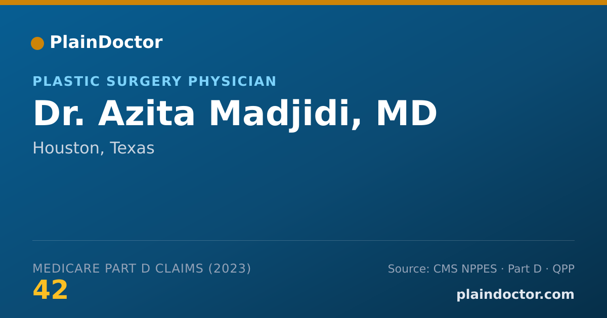 Shareable card for Azita Madjidi, MD - Plastic Surgery Physician, Houston, TX