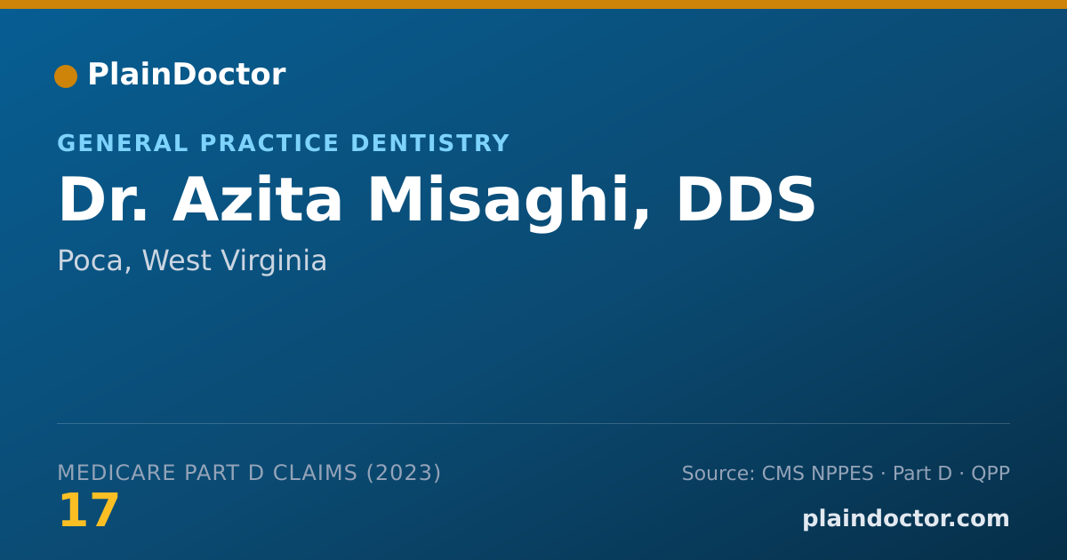 Shareable card for Azita Misaghi, DDS - General Practice Dentistry, Poca, WV