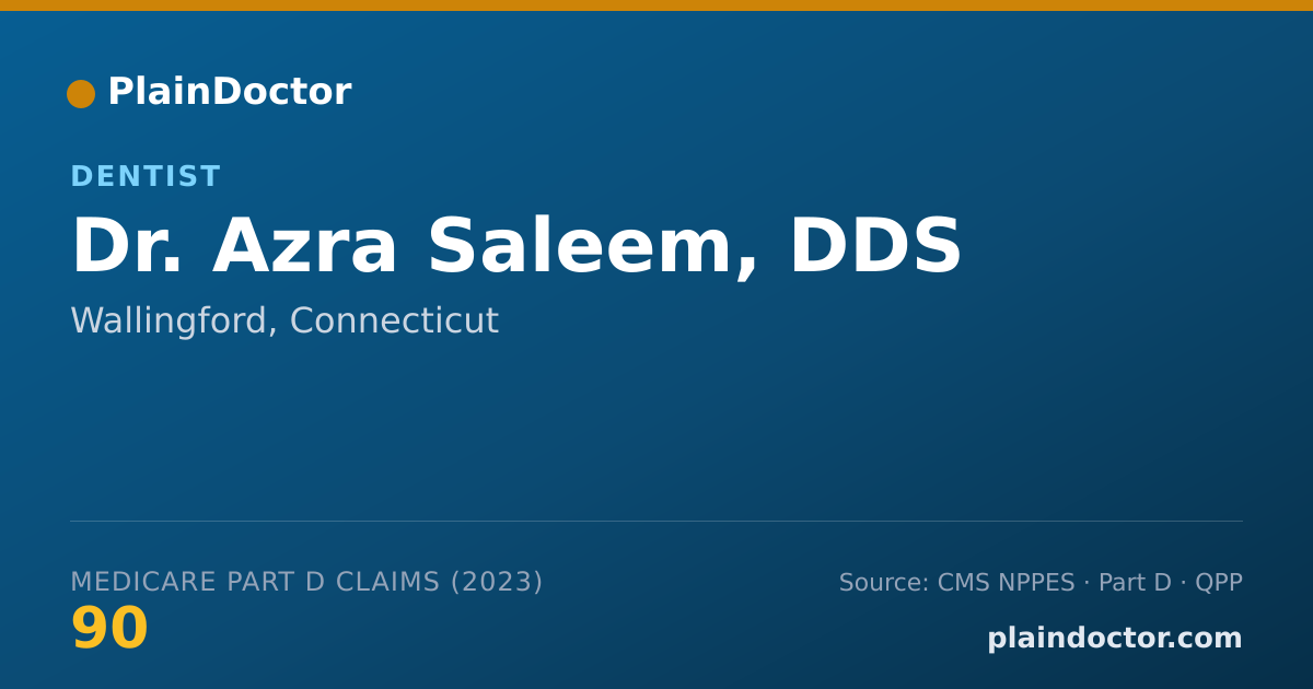 Shareable card for Azra Saleem, DDS - Dentist, Wallingford, CT