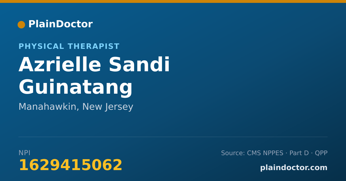 Shareable card for Azrielle Sandi Guinatang - Physical Therapist, Manahawkin, NJ